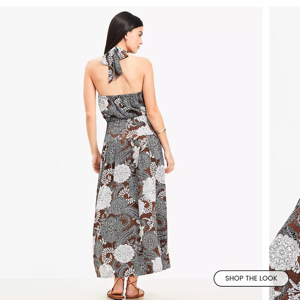 Ann Taylor LOFT Floral Halter Printed Maxi NWOT - Picture 2 of 9